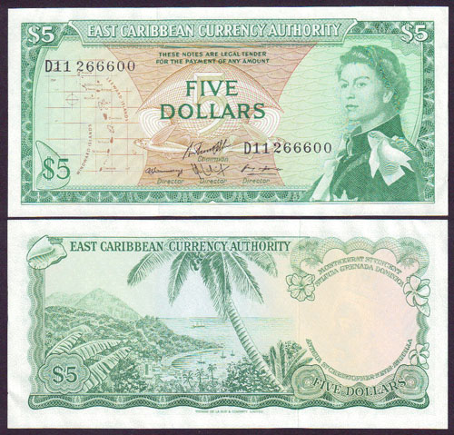 1965 East Caribbean States $5 (Unc) P.14h L000391